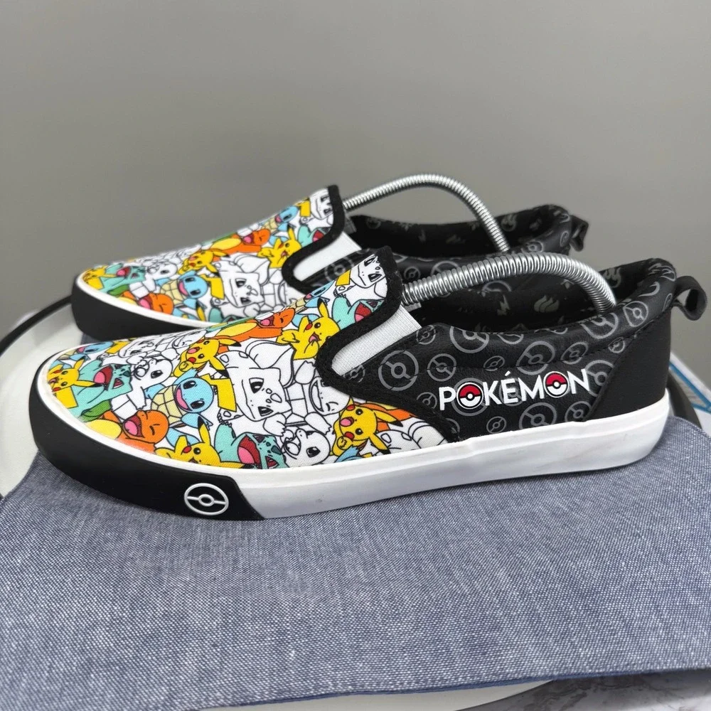 Pokemon Slip‎ On Loafers Sneakers Mens 11 Multicolor Pikachu Boat Shoes Black